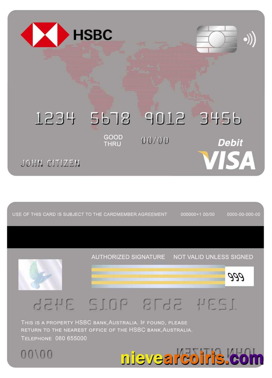 Australia HSBC bank visa card